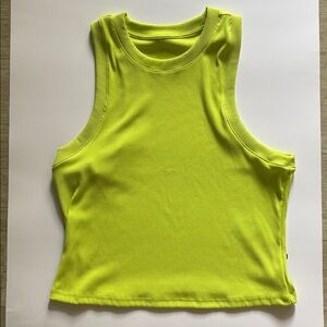 Peloton Yellow/Green Performance Rib High Neck Tank